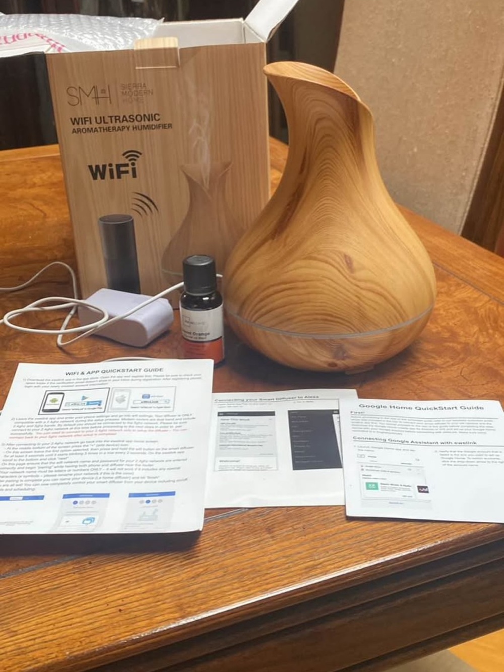 Wood Grain Ultrasonic Aromatherapy Humidifier - Light Wood Tone